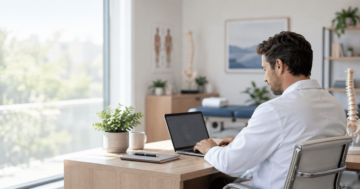 Chiropractor reviewing local search results for their practice